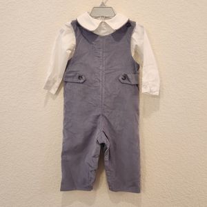 Glorimont Gray Romper With Matching Shirt Outfit Set Holiday Winter